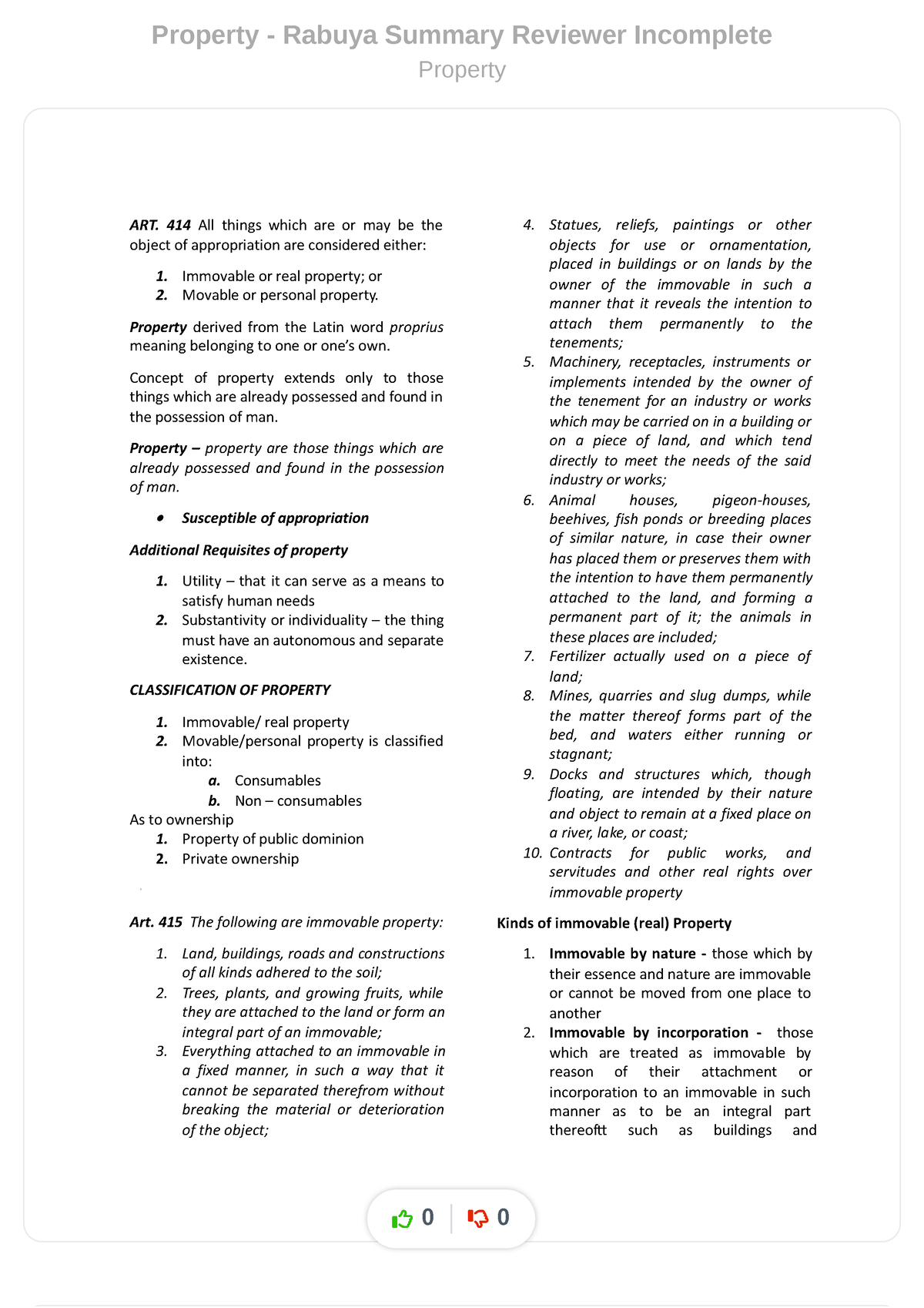 Property-rabuya-summary-reviewer-incomplete compress - Property ...