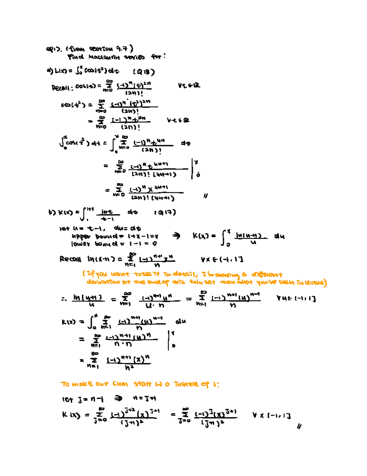 MATH262-Tutorial 4-soluion-VL - efts from section 97 Find Maclaurin ...