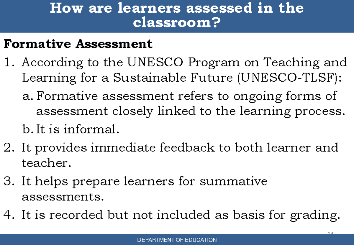 Formative and Summative Assessment - Formative Assessment 1. According ...