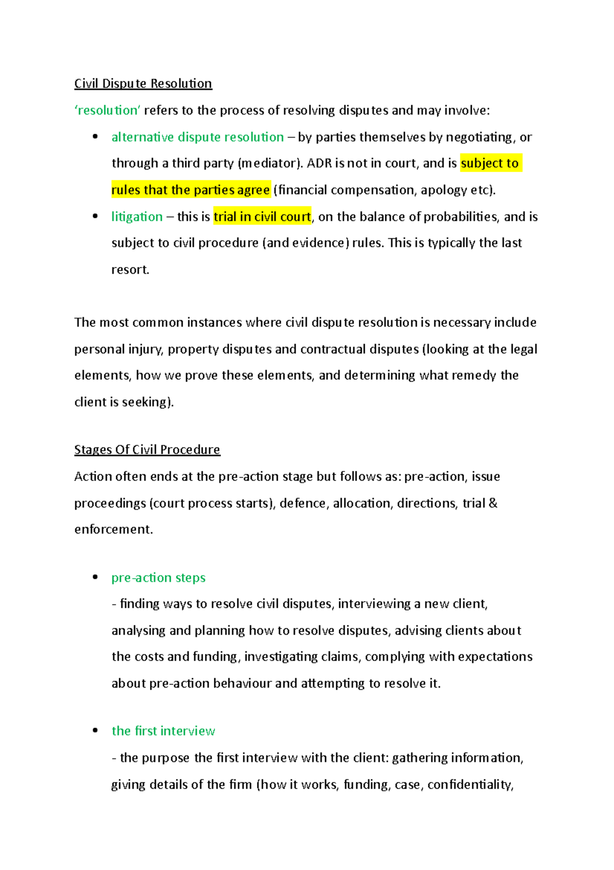 Lecture 1 introduction to cdr - Civil Dispute Resolution ‘resolution ...