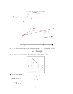 Calculus I and II Materials (1) - Math 2413 Differential Calculus ...