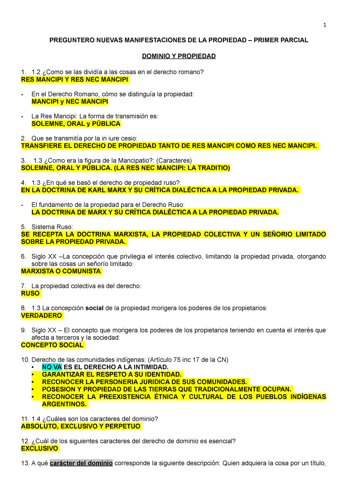 NMP Preguntero Primer Parcial - PREGUNTERO NUEVAS MANIFESTACIONES DE LA ...