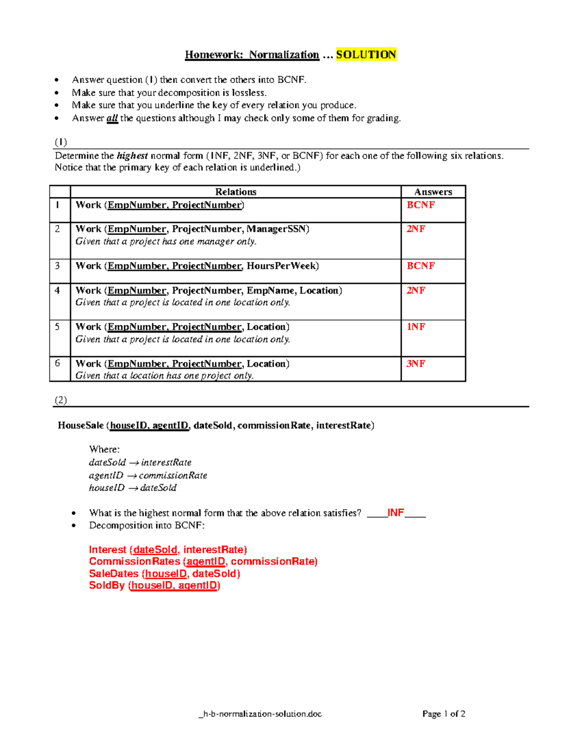 Details about the database problems and their solutions - _h-b ...
