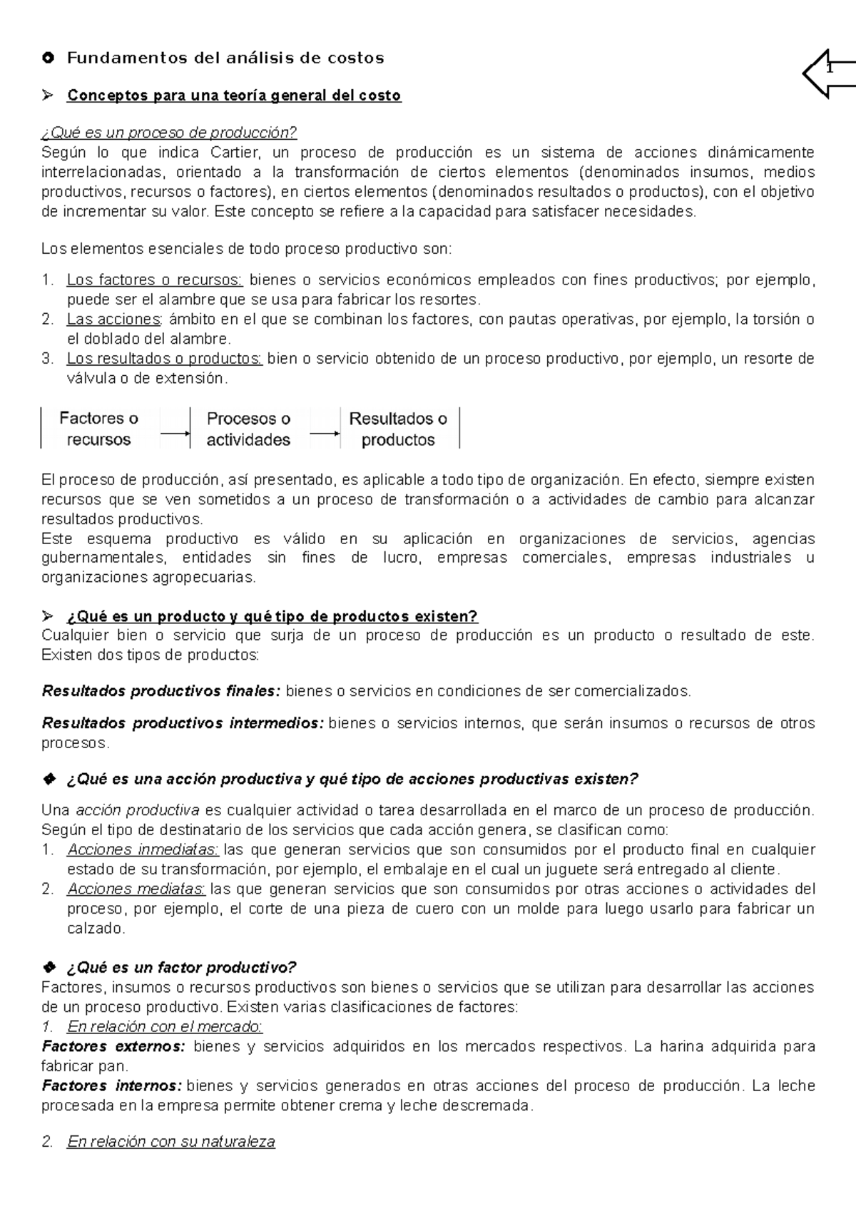 Modulo 1 y Modulo 2 - Fundamentos del análisis de costos Conceptos para ...