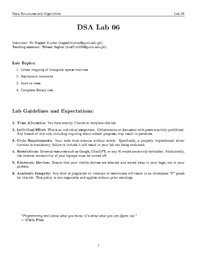 Data Structure and Algorithms Lab 05 - DSA LAB 05 Lab Guidelines and ...