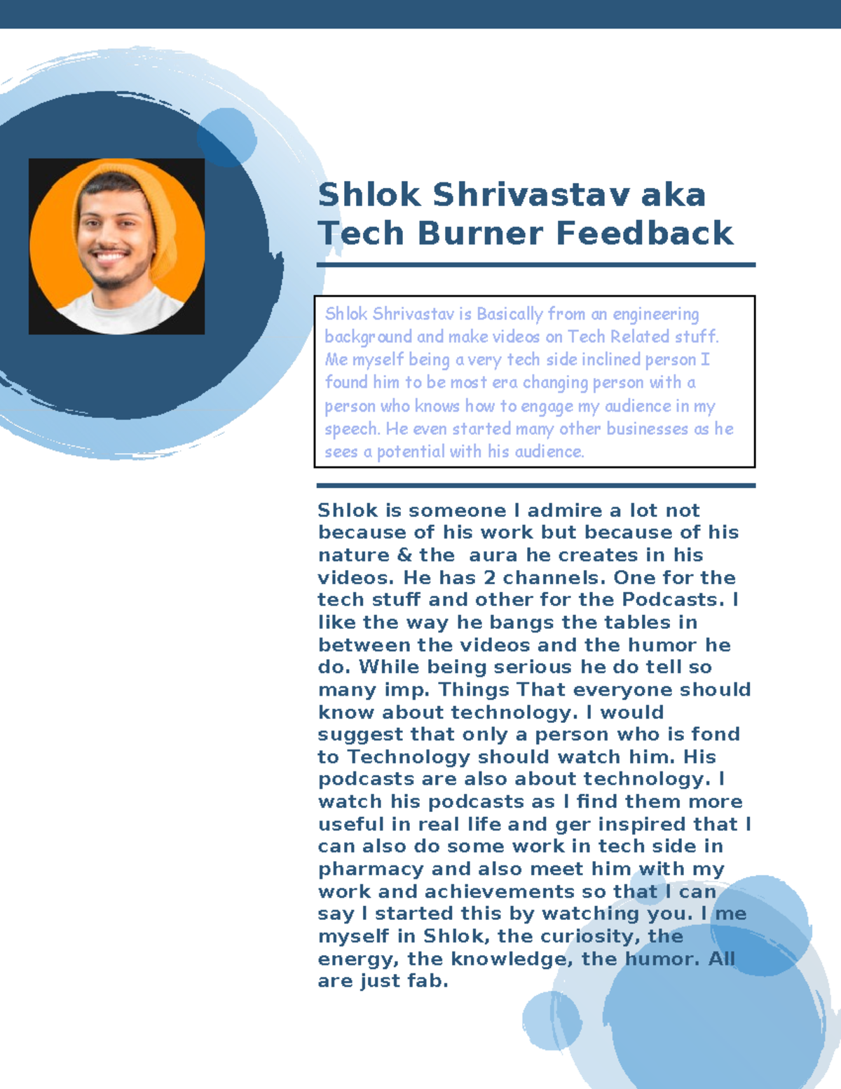 Shlok Shrivastav Aka Tech Burner Feedback Copy Shlok Shrivastav Aka Shlok Shrivastav Aka Tech Burner Feedback Copy Shlok Shrivastav Aka