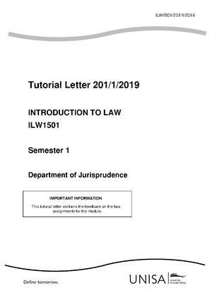 ILW1501 summaries - UNIT 1 – What is Law Characteristics of Law Governs ...