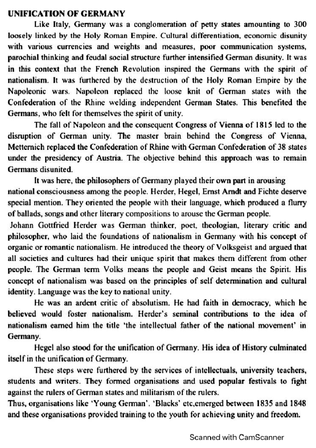 Unification of Germany - Ancient World History - Studocu