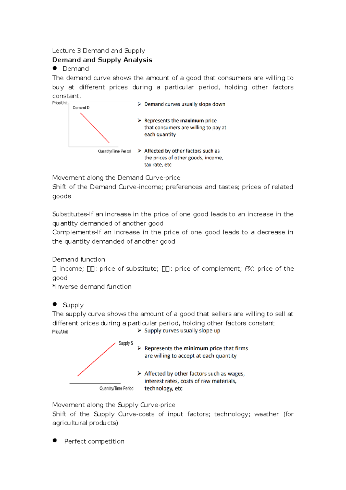 BSP1707 lecture notes 3 - Lecture 3 Demand and Supply Demand and Supply ...