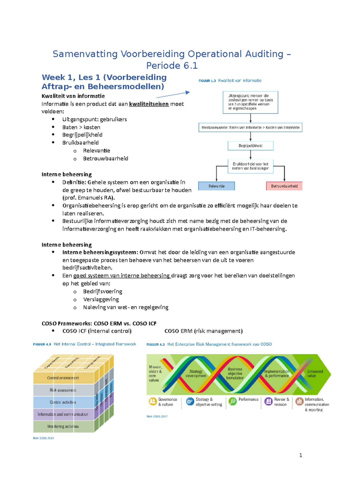 Samenvatting Operational Auditing (6 - Samenvatting Voorbereiding ...