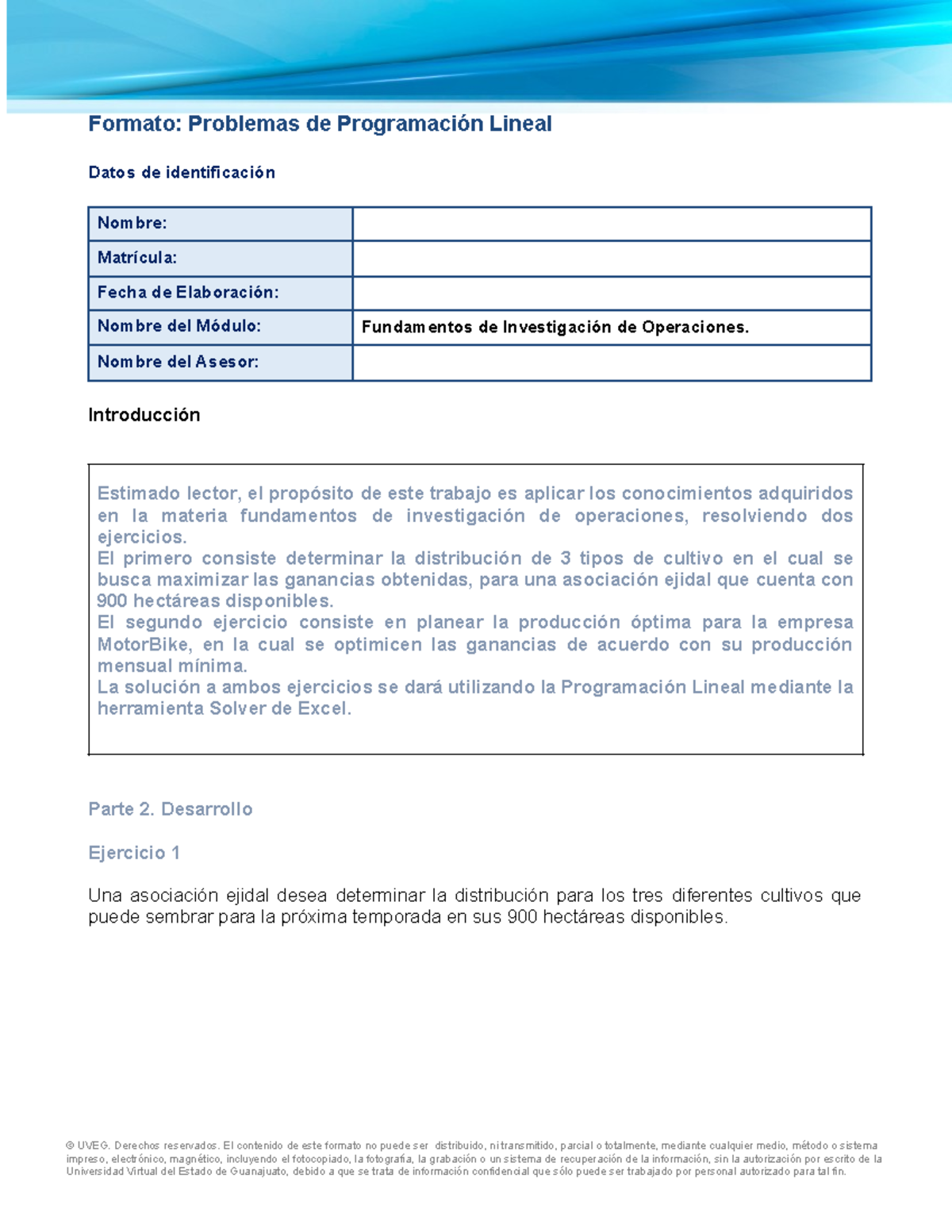 Programacion lineal - Formato: Problemas de Programación Lineal Datos ...