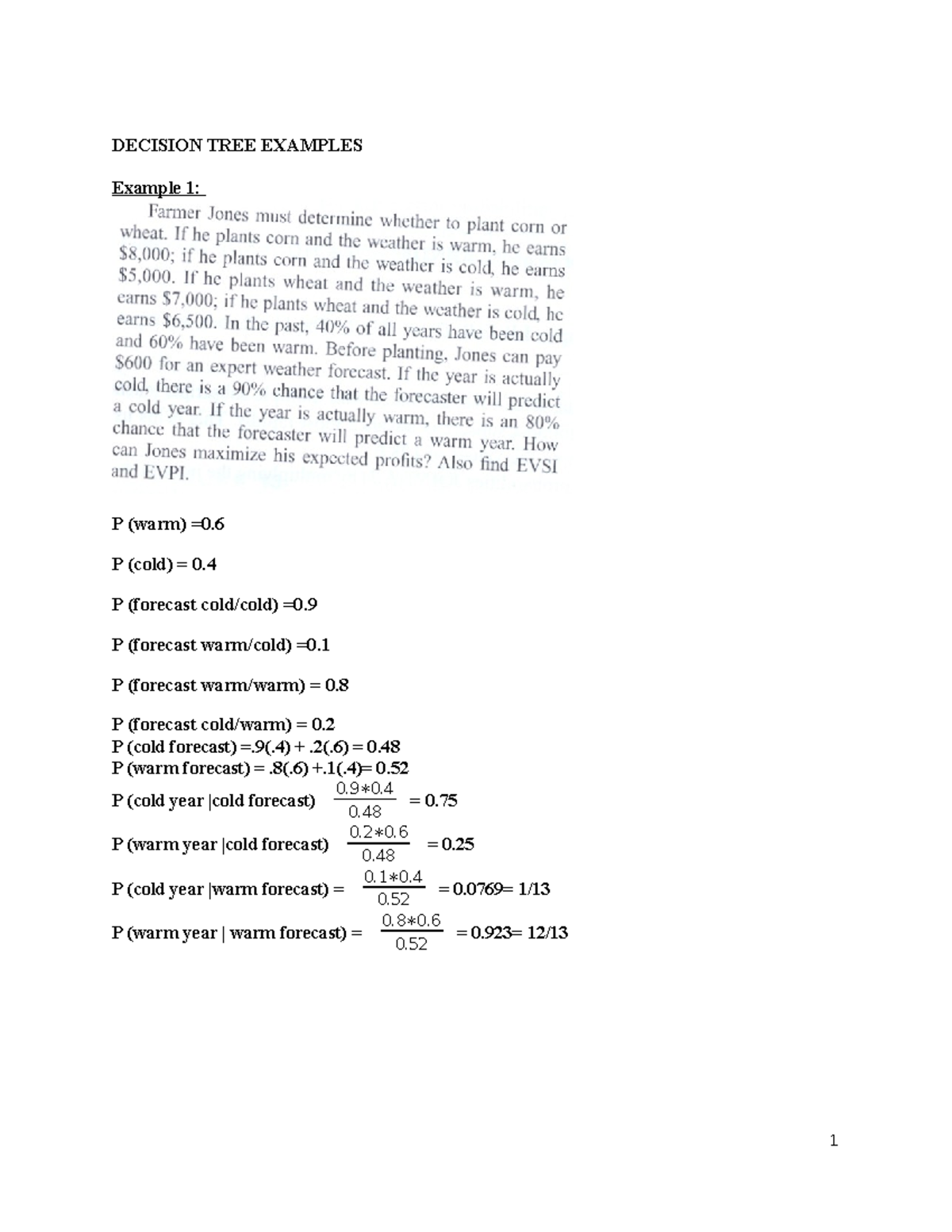 Decision TREE Question Examples - Operation Research - Studocu