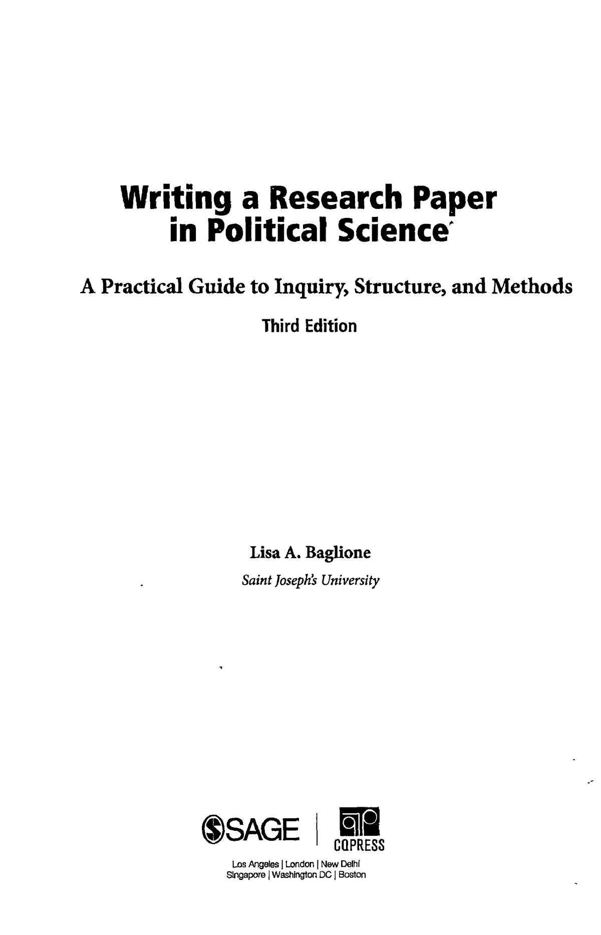 how to structure a political science research paper