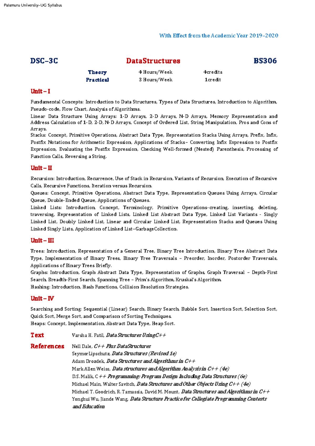 MPCs 3rd sem DS All Units Notes - With Effect from the Academic Year ...