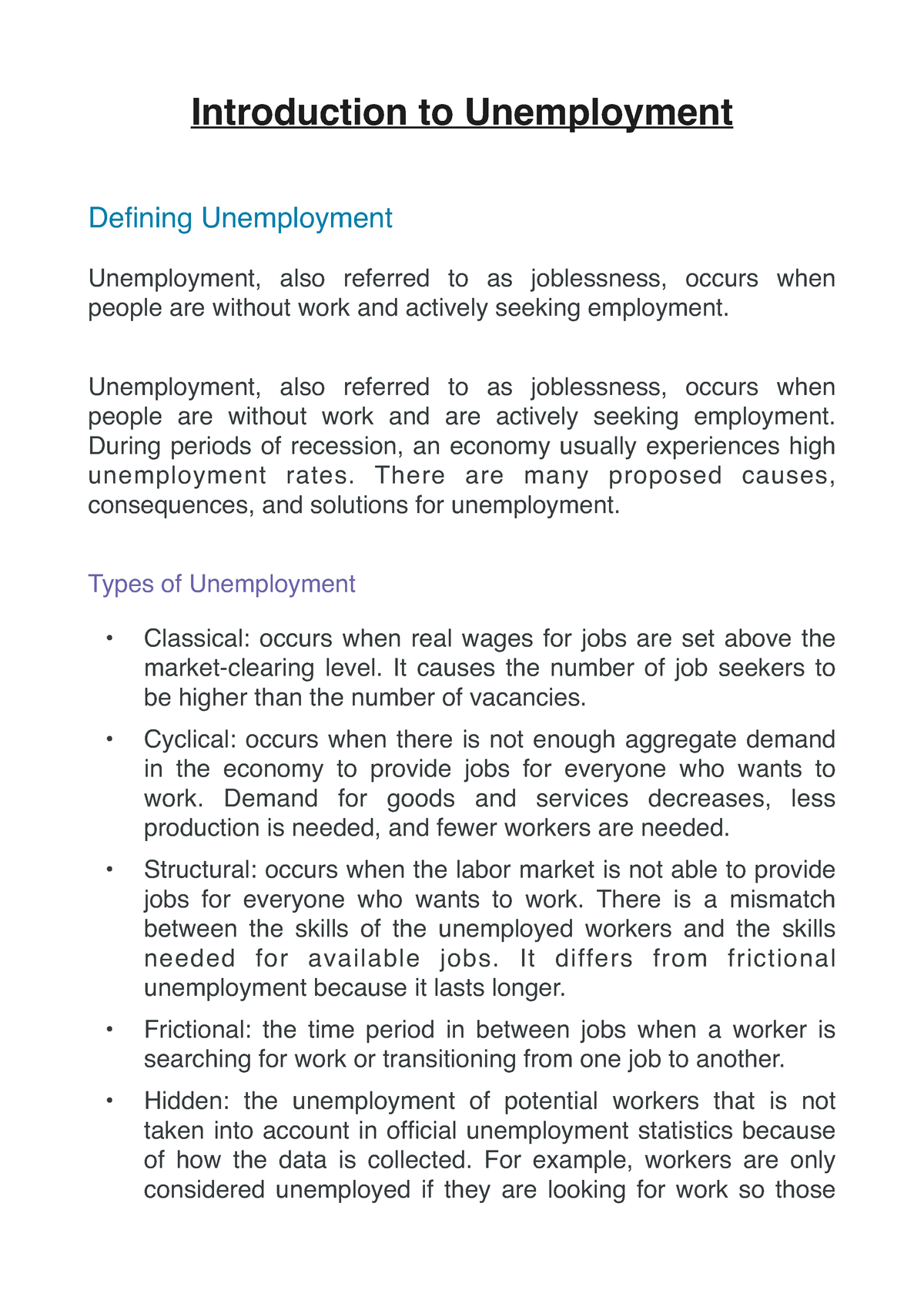 what general statement can be made about education and unemployment