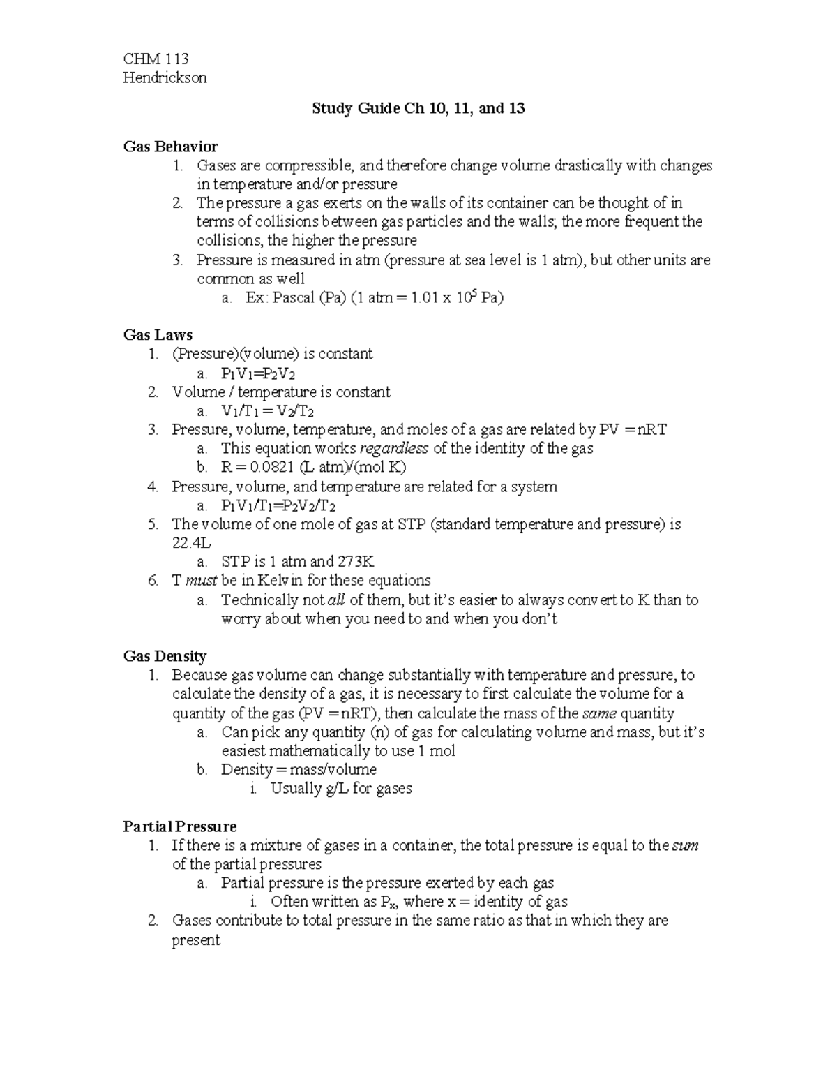 Gas Behavior Study Guide - Studocu