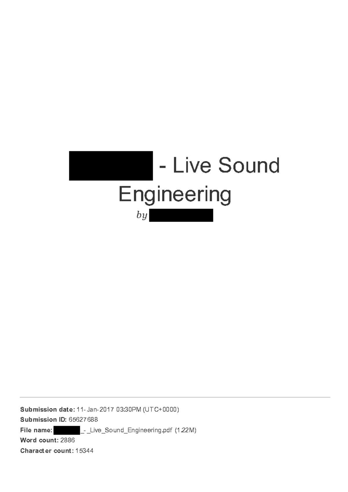 Sample/practice exam 2015, questions and answers Live Sound