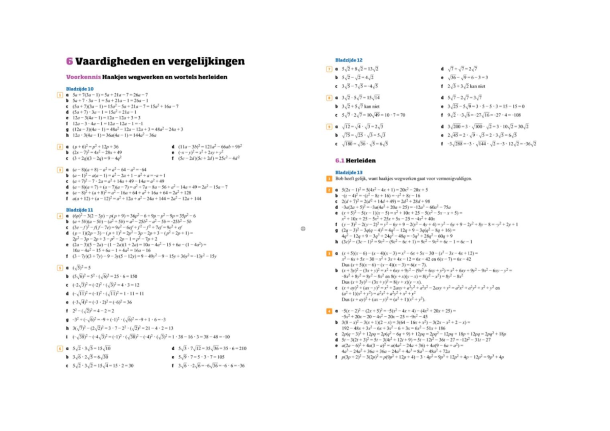 Uitwerkingen H6 - Wiskunde - Studeersnel