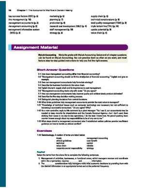 Hca14 sm ch01 - cost accounting - CHAPTER 1 THE MANAGER AND MANAGEMENT ...
