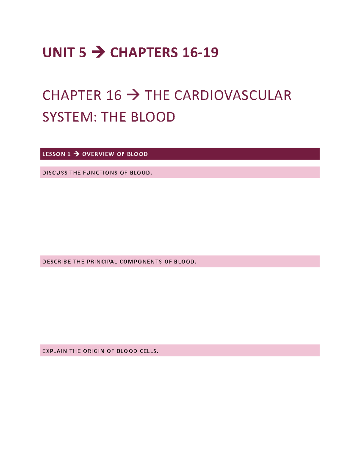 Unit 5 Study Template - UNIT 5 CHAPTERS 16- CHAPTER 16 THE ...