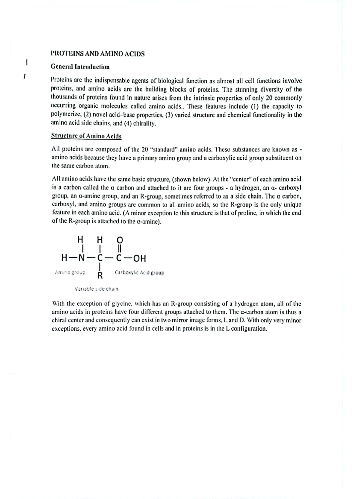 BCH 201 ( Protein) - Lecture note - Histology (microanatomy) - Studocu