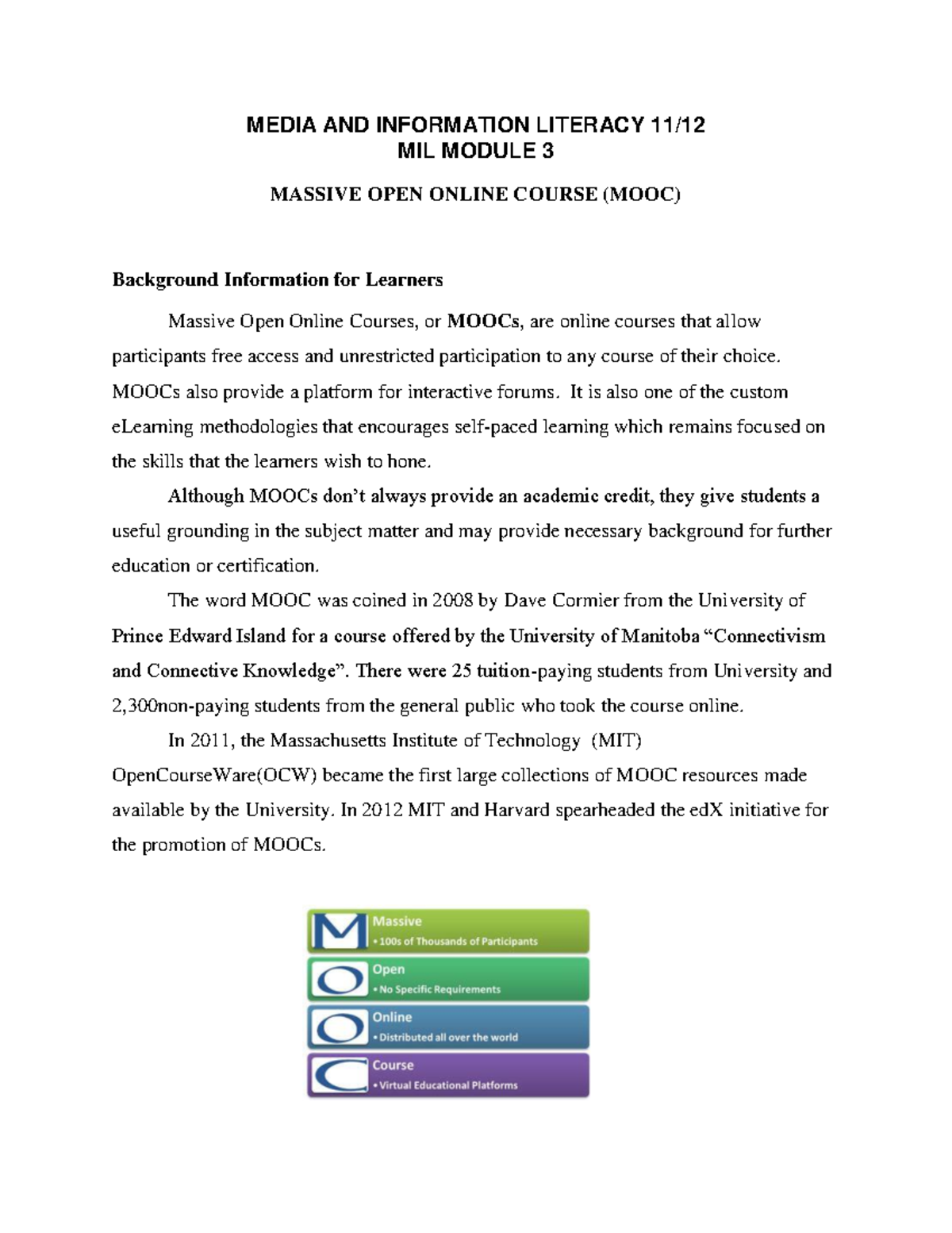 Media AND Information Literacy - Module 3 - MEDIA AND INFORMATION ...
