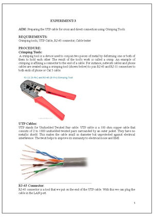 Hwordmahiuracgb - Program 4 Aim: Preparing the UTP cable for cross and ...