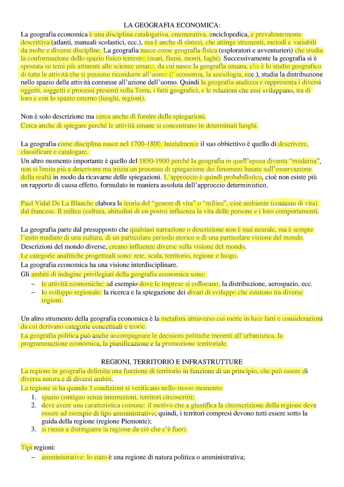 Geografia Economica - LA GEOGRAFIA ECONOMICA: La geografia economica è una  disciplina catalogativa, - Studocu