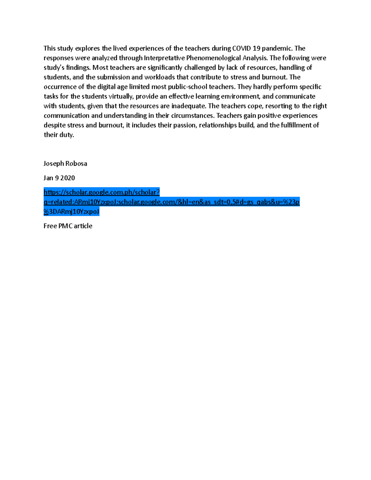 Rrl - none - This study explores the lived experiences of the teachers ...