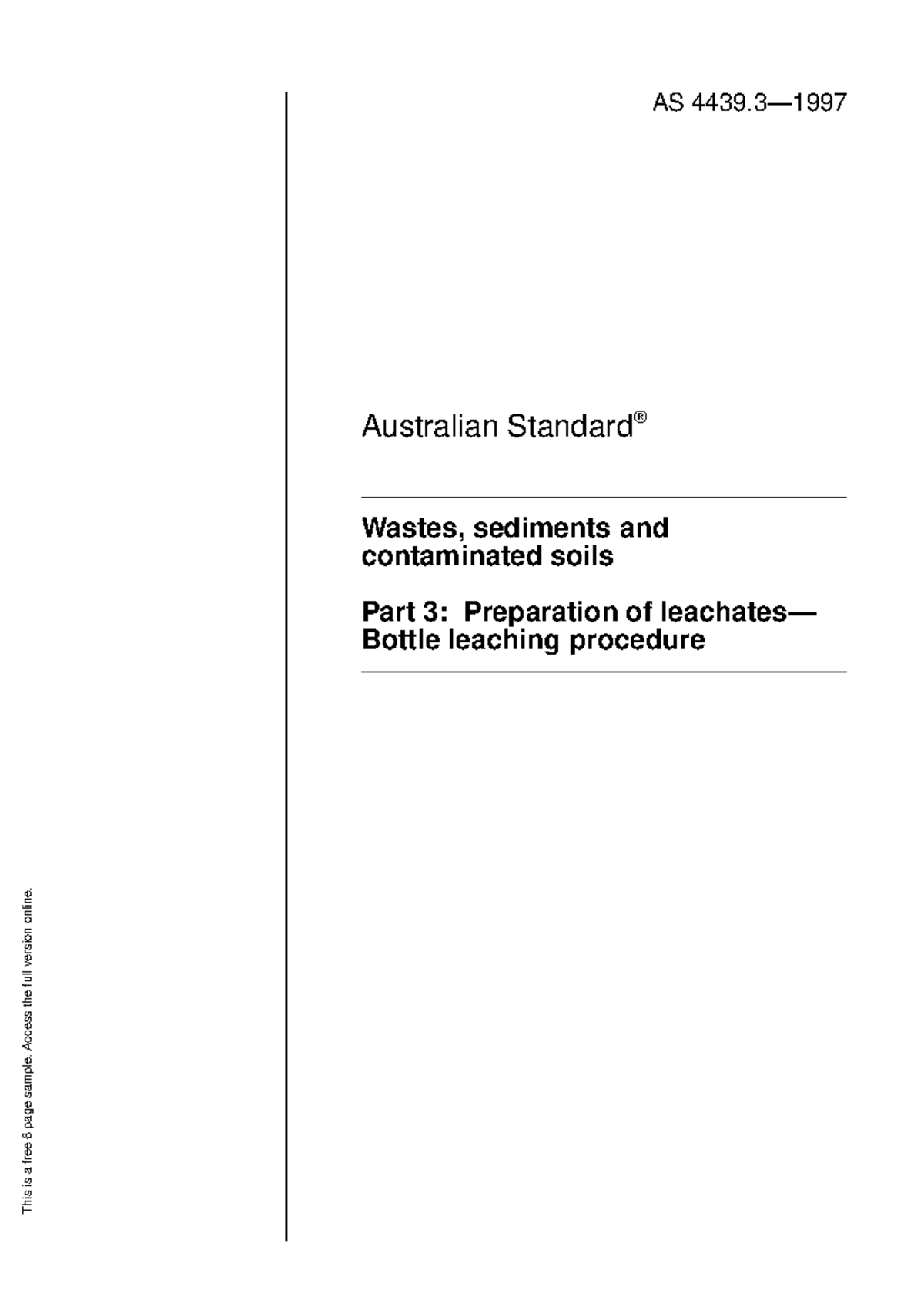 44393 - Australian Standards AS4439.3 - Bottle Leaching Procedure (Used ...