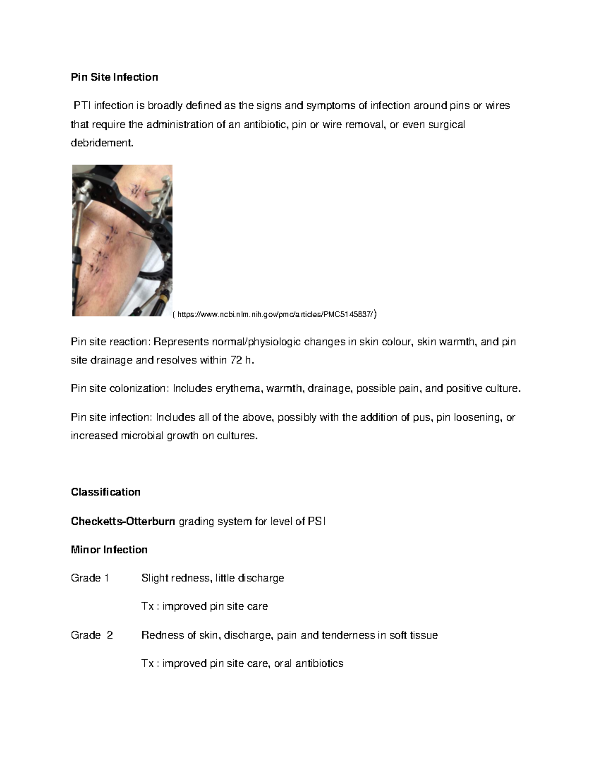 Pin Site Infection Summary Apley's System of Orthopaedics and Fractures, Ninth Edition Pin