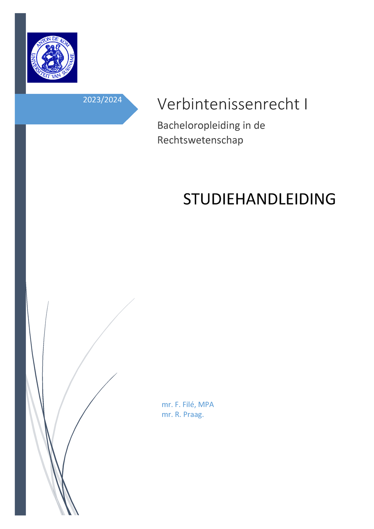 Studiehandleiding VB I 2023-2024 - 2023 / Verbintenissenrecht I ...