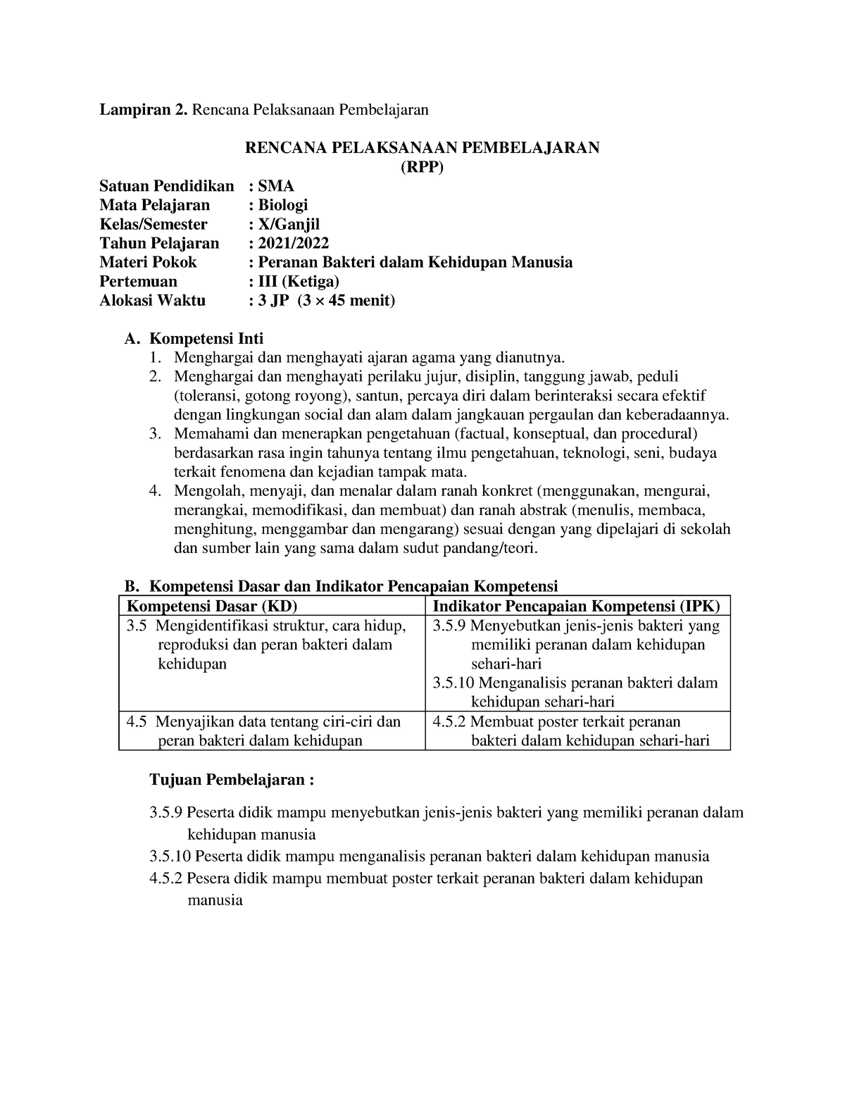 3. RPP - RPP - Lampiran 2. Rencana Pelaksanaan Pembelajaran RENCANA ...
