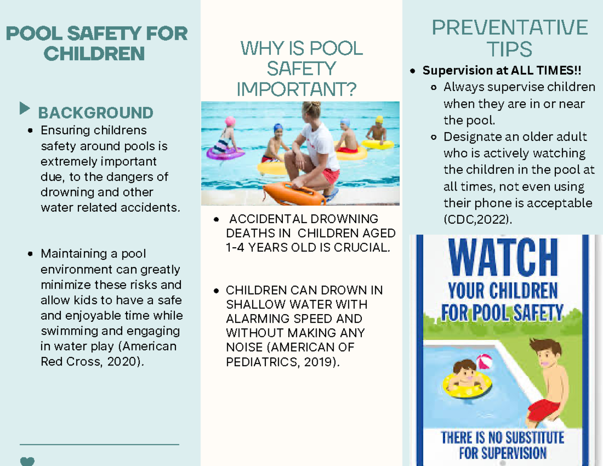 Pool Safety Pamphlet - Ensuring childrens safety around pools is ...