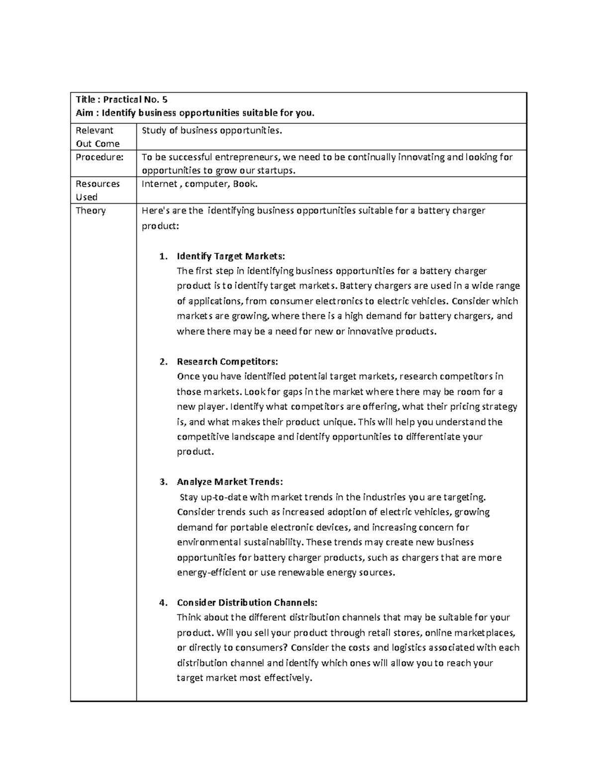 EDE Prac5 - Title : Practical No. 5 Aim : Identify business ...