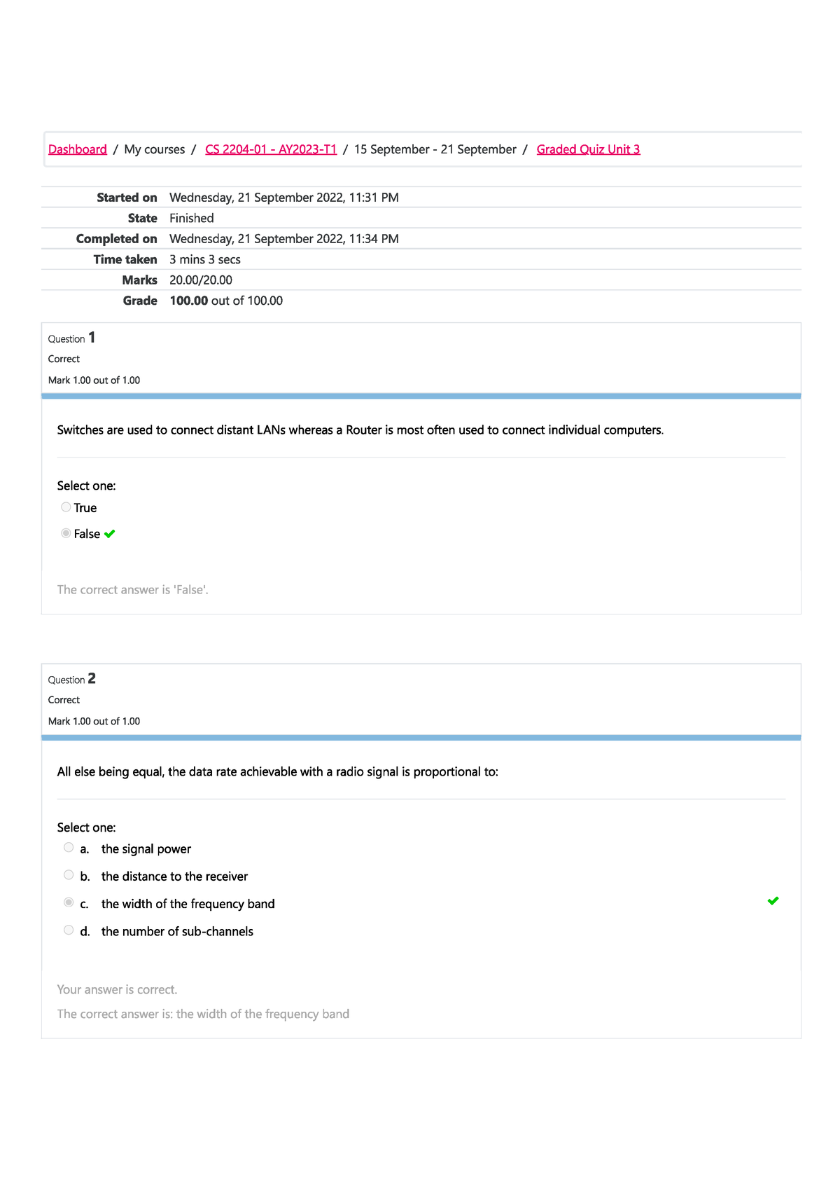 Cs 2204 Uop- Graded Quiz Unit 3 - CS 2204 - Studocu