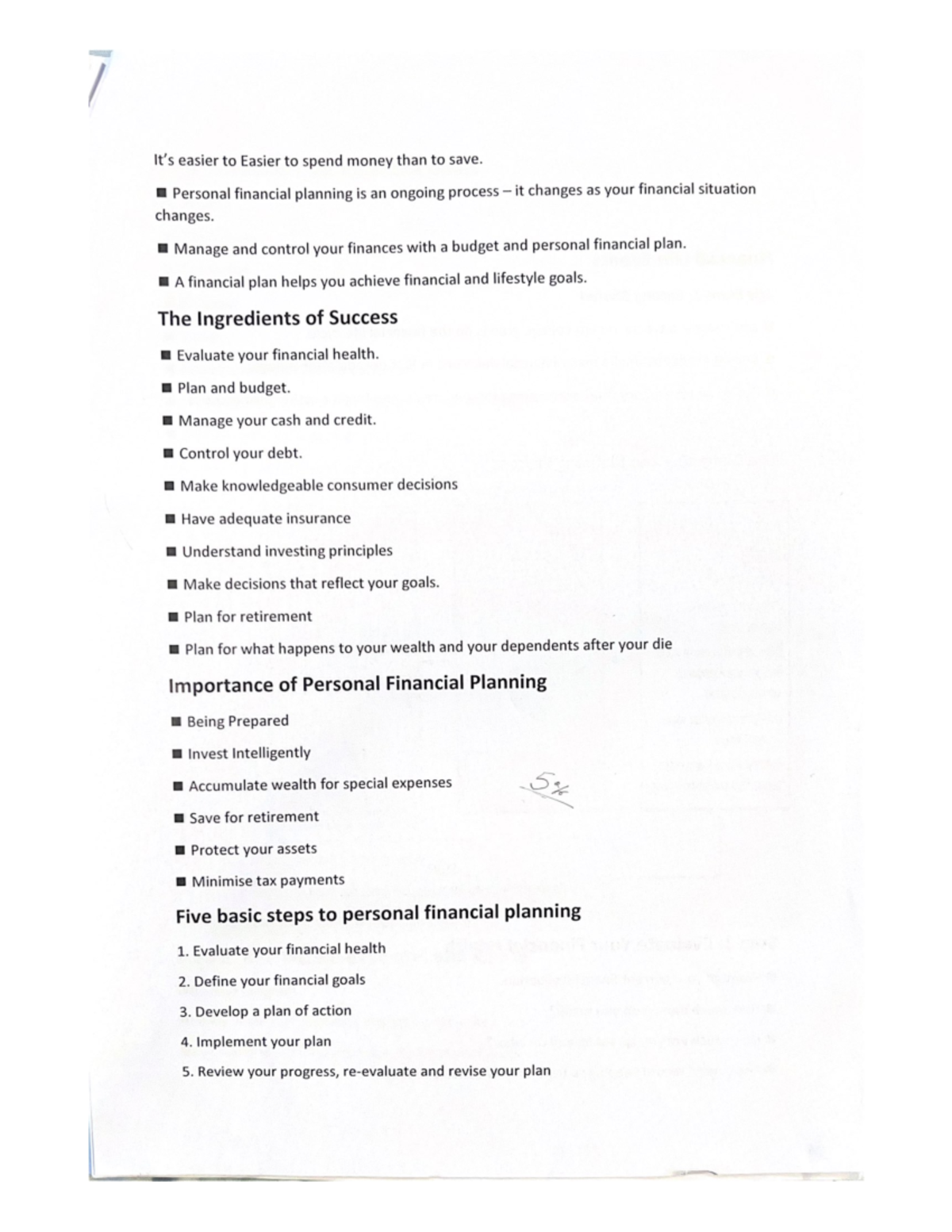 Personal Finance Note - It’s Lecture Note Term 1 Semester 1 And Summery ...