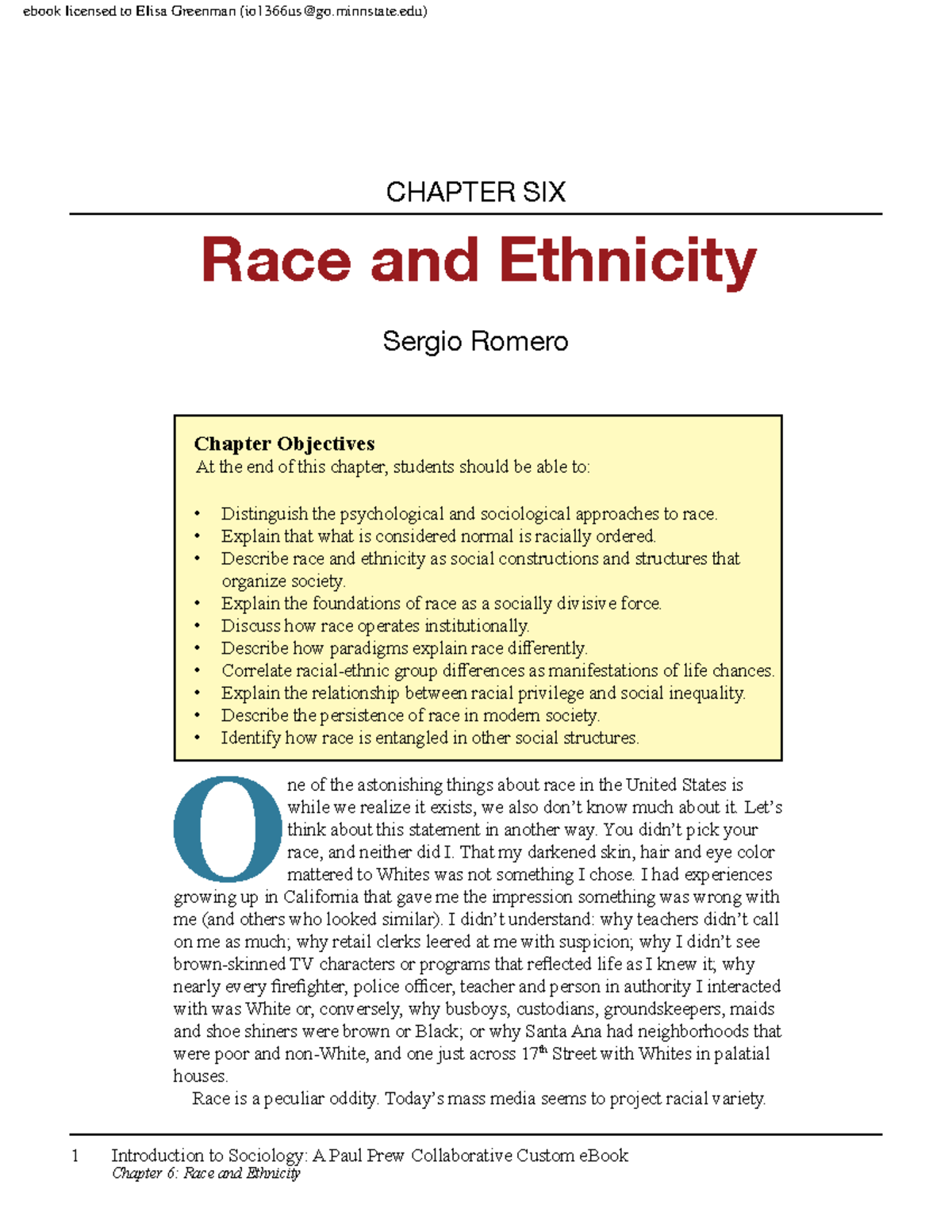 race and ethnicity - ####### 1 Introduction to Sociology: A Paul Prew ...