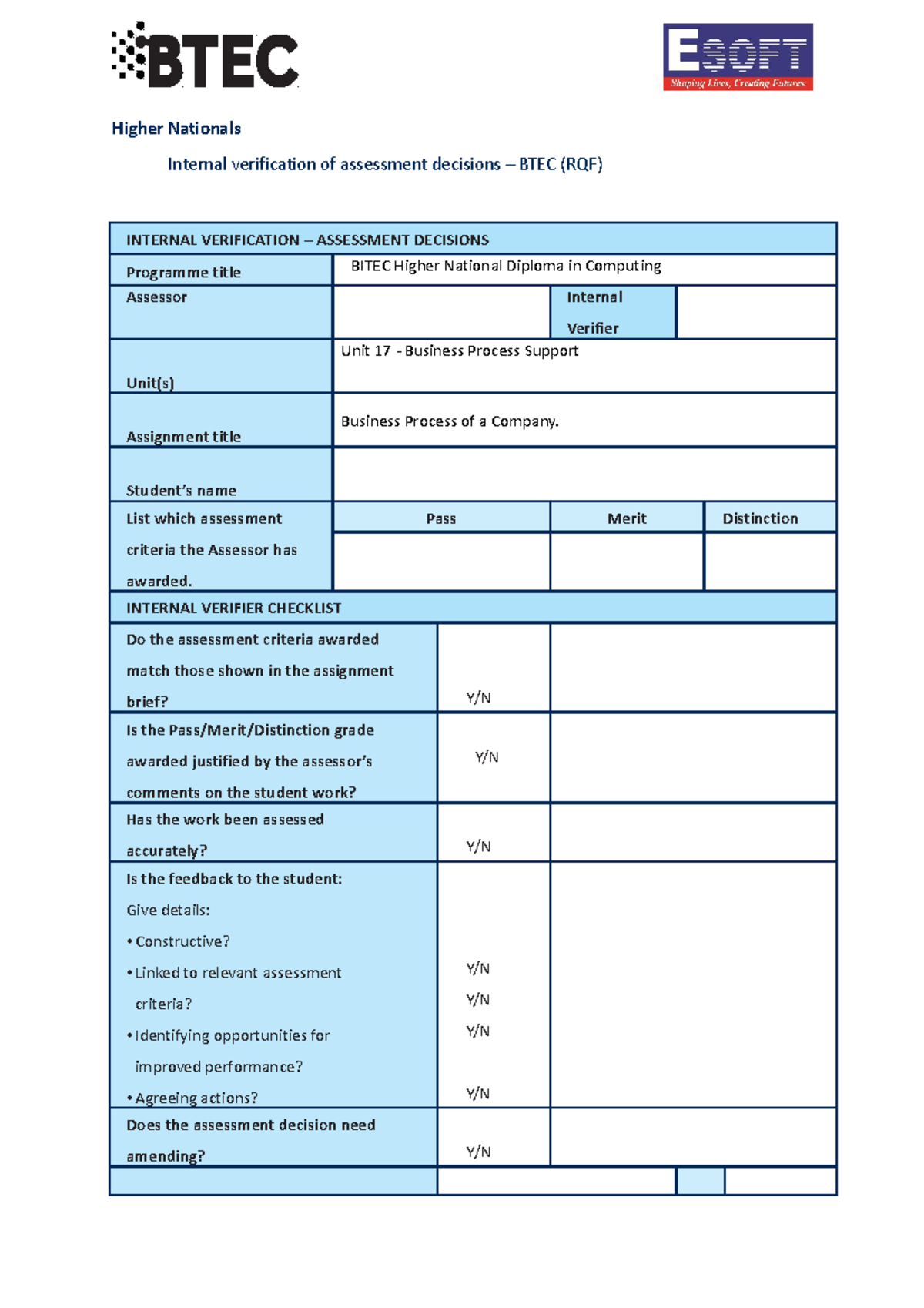 4540-1688749640236-unit 17 -Business Process Support 2022 - Higher ...