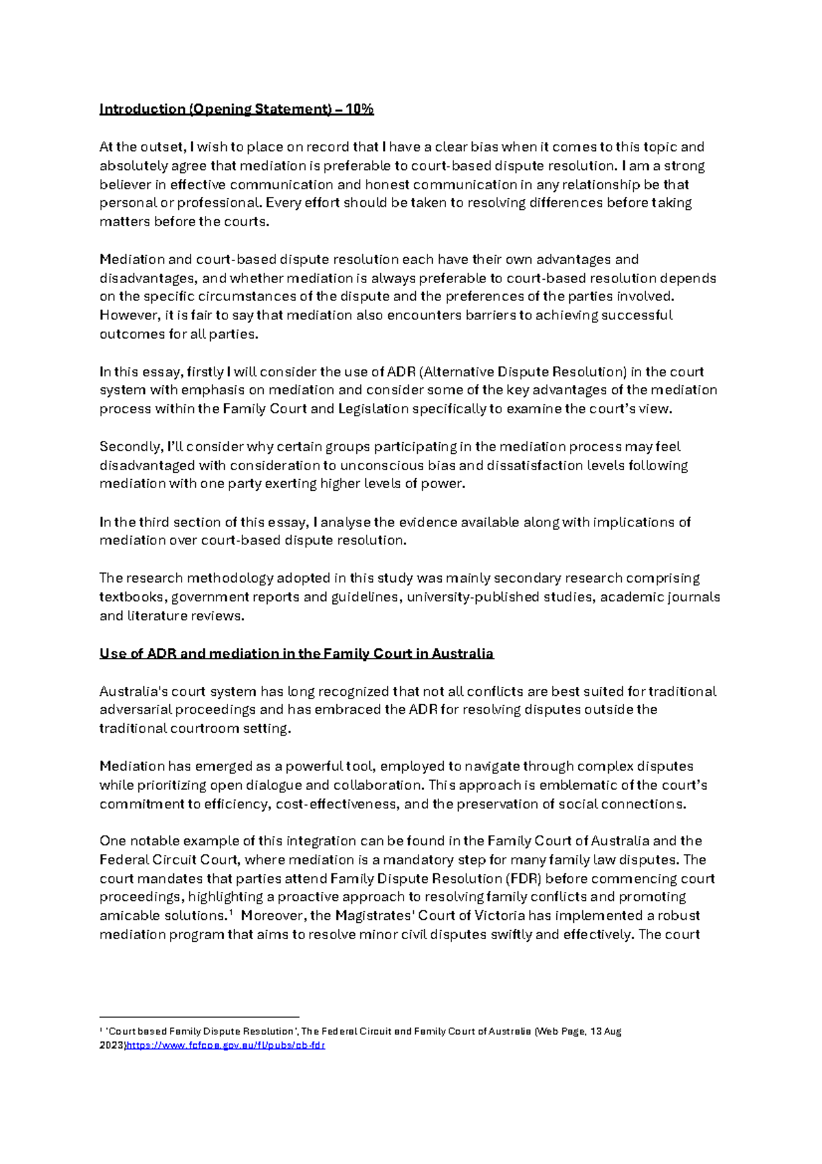 Use of ADR in International Arbitartion - Introduction (Opening ...