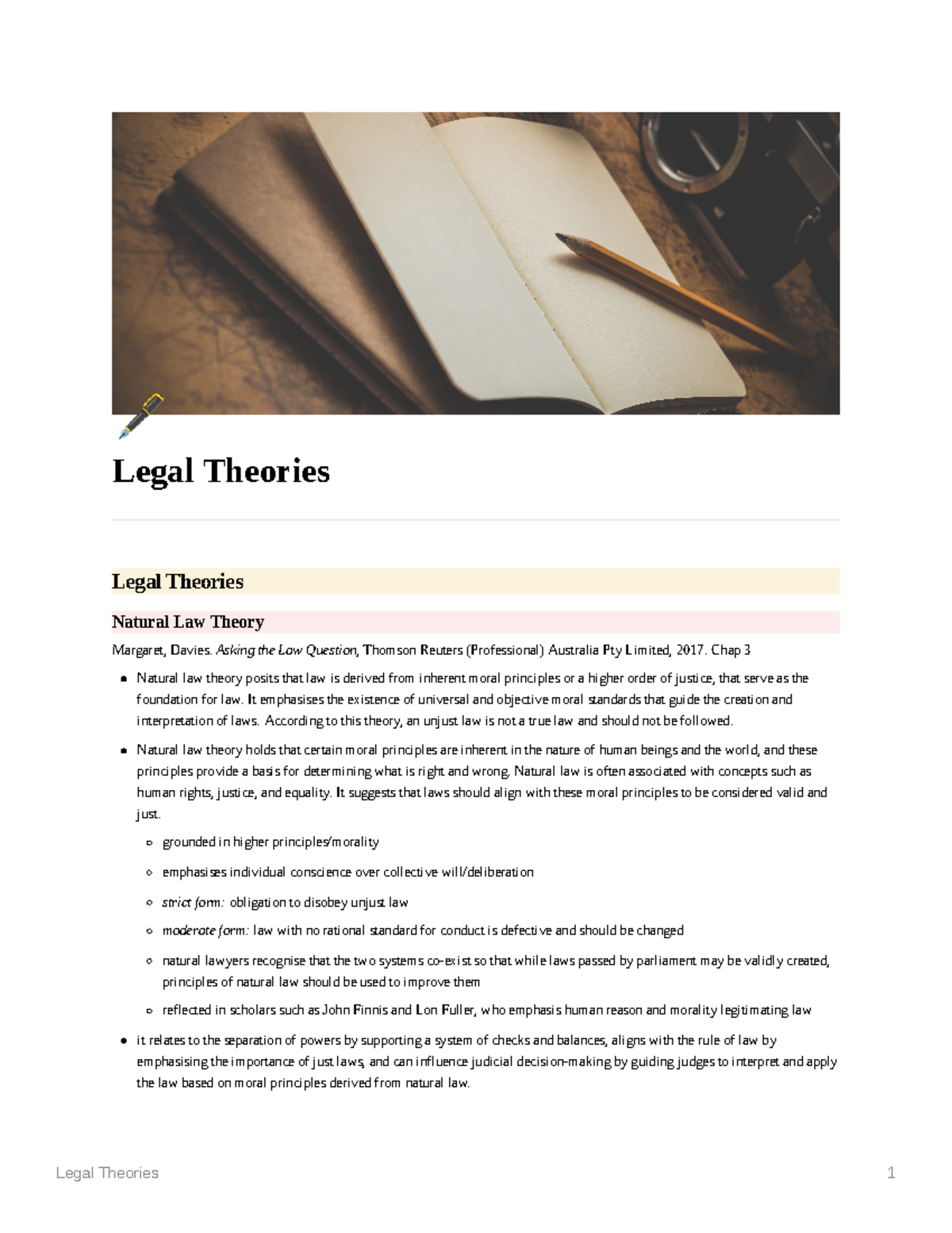 Legal Theories - V Legal Theories Legal Theories Natural Law Theory ...