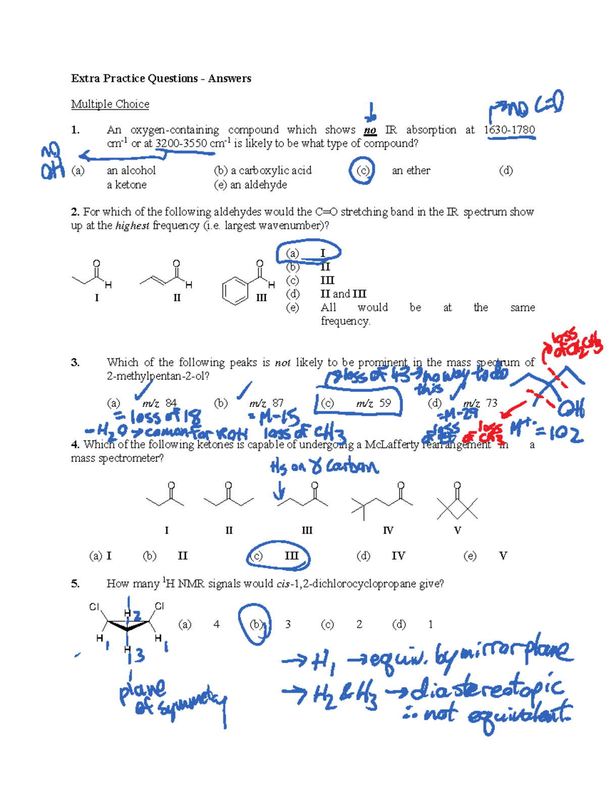 Midterm 1 2018, answers - Extra Practice Questions - Answers Multiple ...