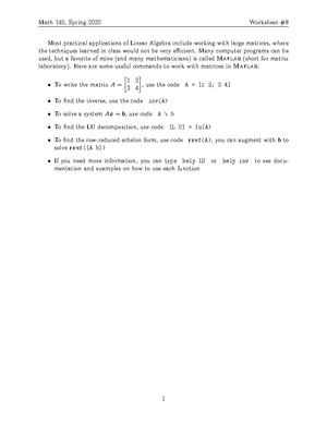 Lecture-3 - Linear Algebra Notes - MATHUA140 - Lecture 3 Tuesday ...