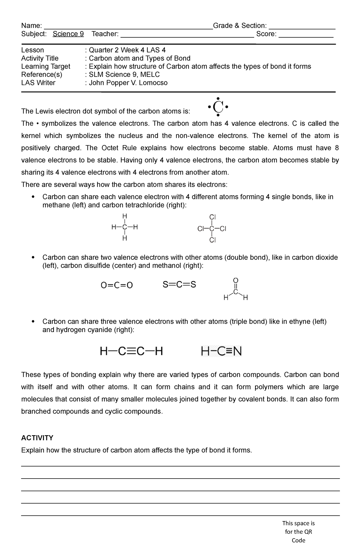 Science 9 Q2 Week4 LAS4 - Name ...