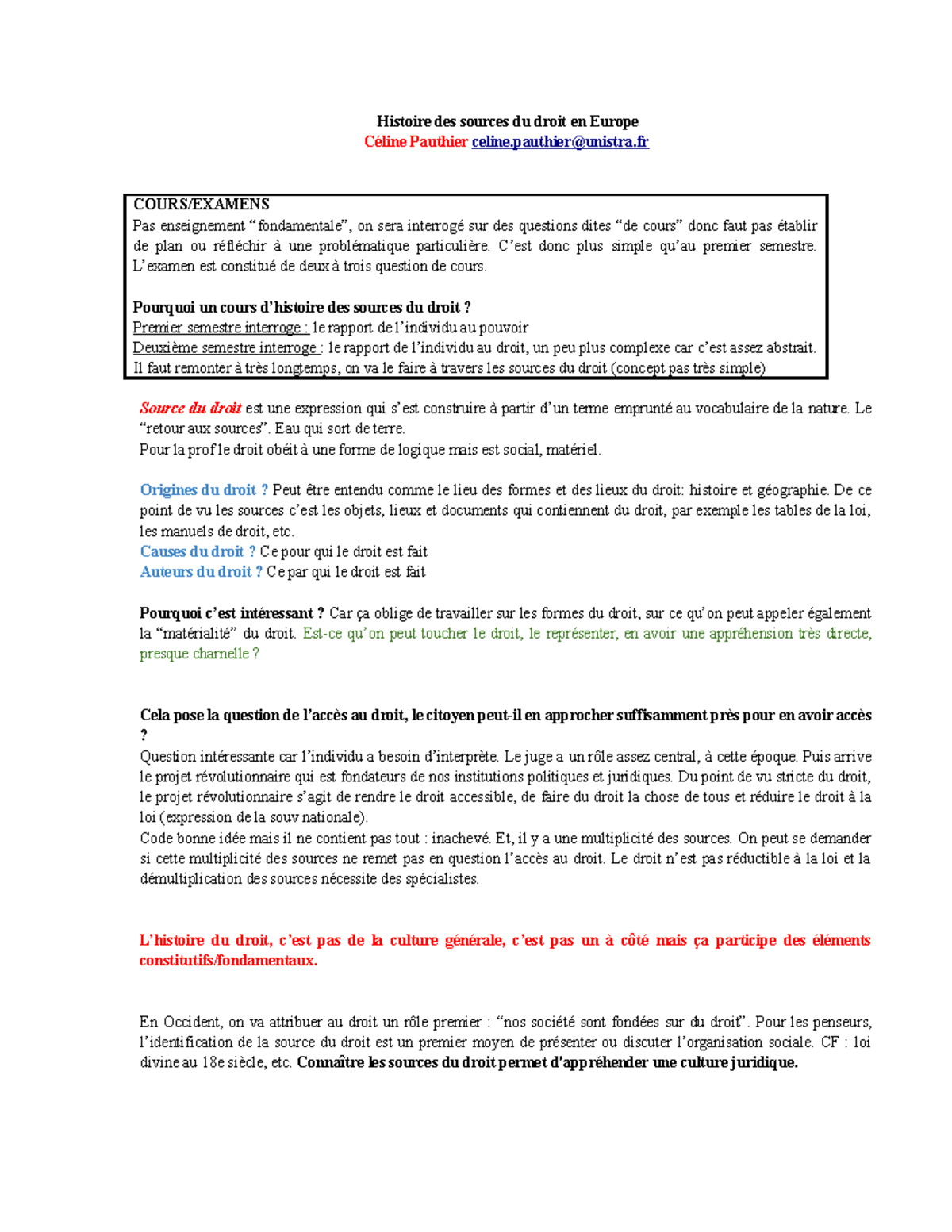 Partie I Auteurs - Histoire des sources du droit en Europe Céline ...