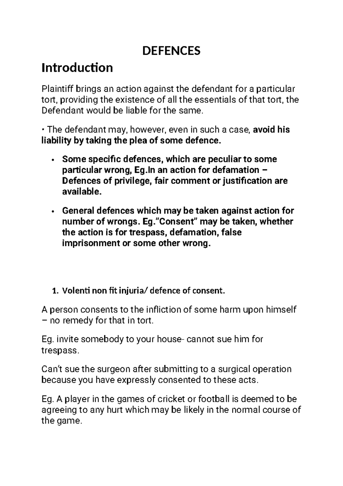 Defences - DEFENCES Introduction Plaintiff brings an action against the ...