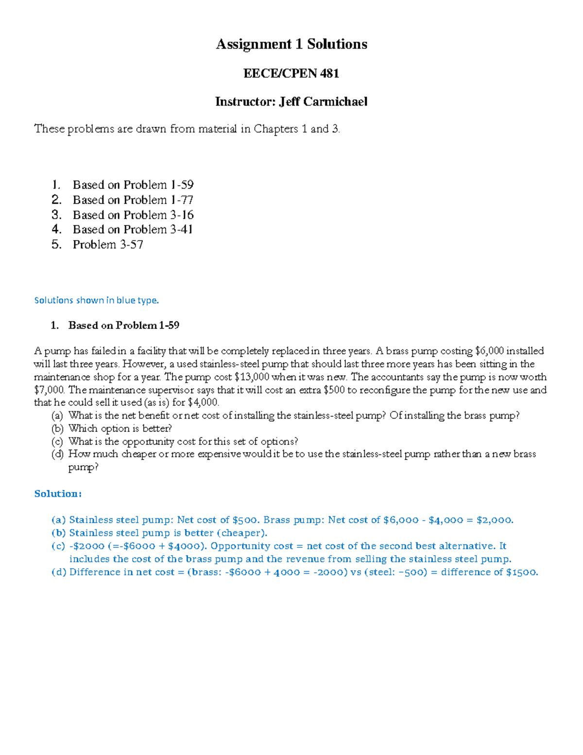 home ec assignment 1