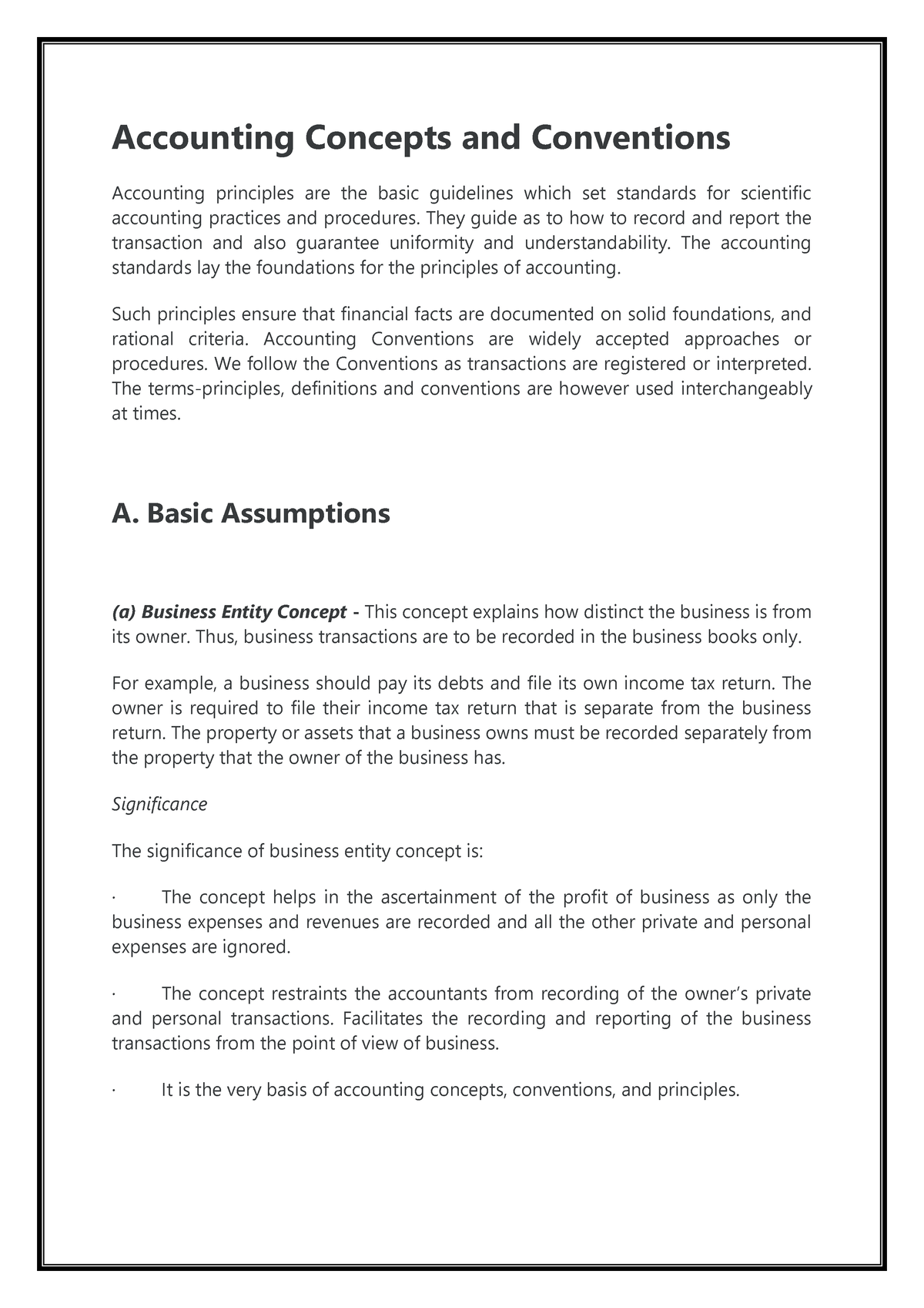 case study on accounting concepts and conventions