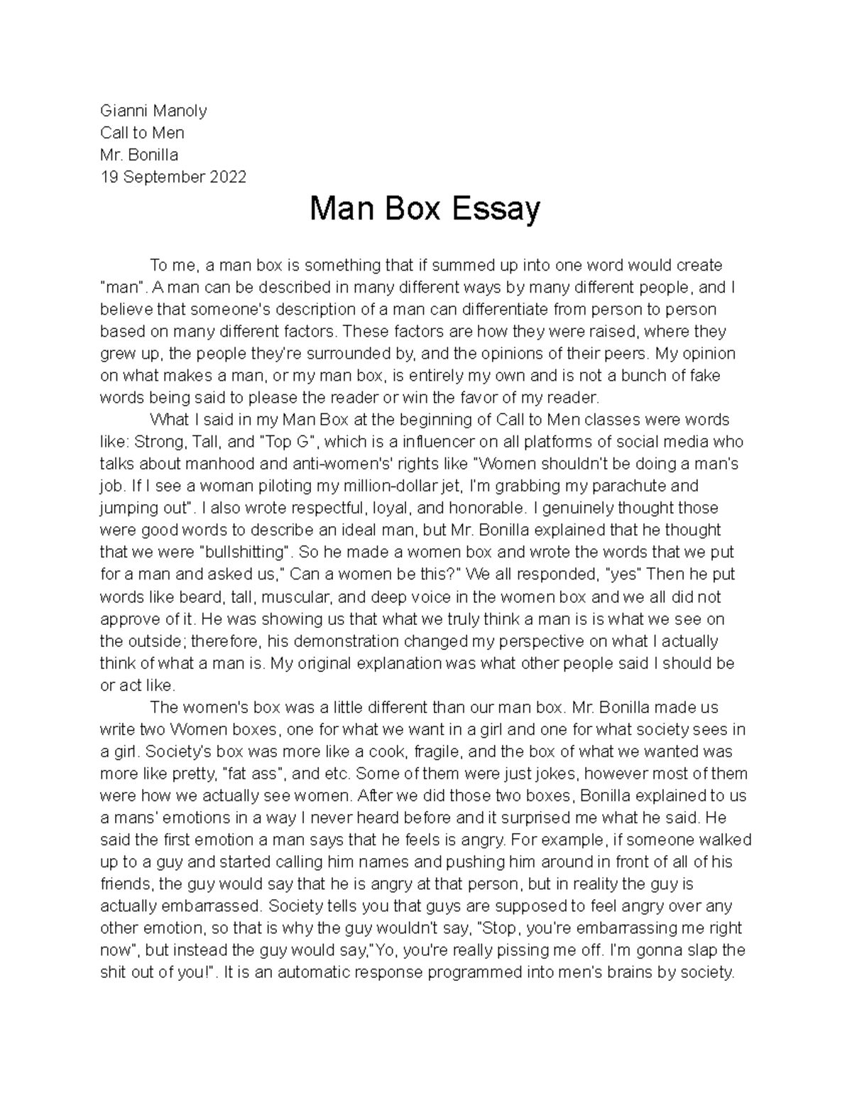 the man box essay