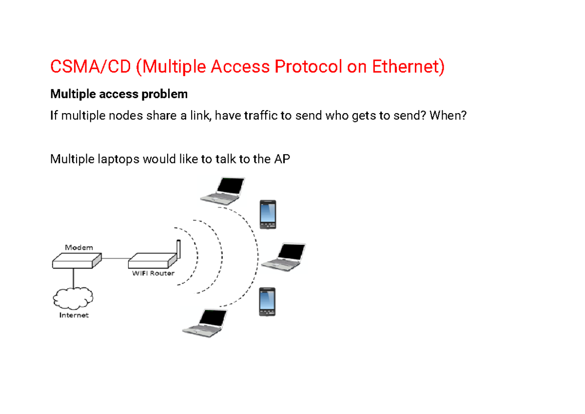 Lecture 7 (data Link Layer) Part 4s - CSMA/CD (Multiple Access Protocol ...